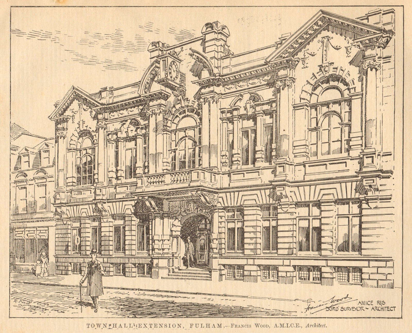 Town Hall Extension, Harwood Road, Fulham. Francis Wood, Architect. London 1904